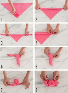 como hacer rosas con servilletas paso a paso